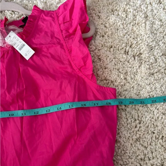NWT J. Crew Pink Tiered Ruffle Sleeve Poplin Midi Sundress Dress Medium Tall - Picture 10 of 13